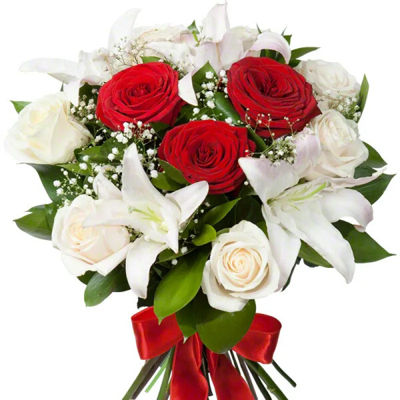 Букет из роз и лилии, доставка Теплый-Стан
